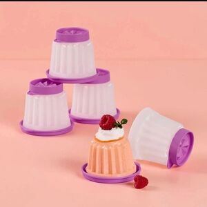 Tupperware Purple and White Silicone Mini Dessert Molds